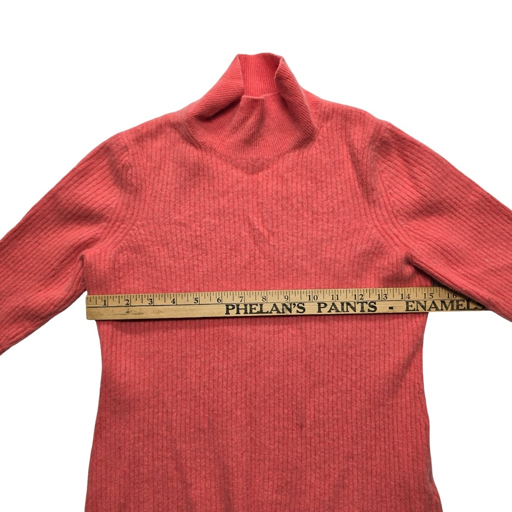 Alex Marie 100% Cashmere Felted Turtleneck Sweater Coral Girls L - Picture 6 of 7